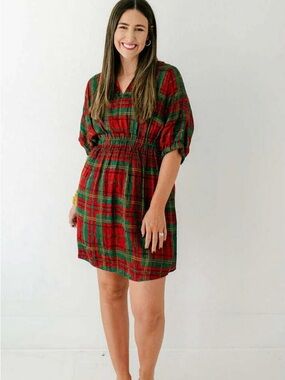 NWT Emily McCarthy Palmer Dress in Tartan Cheetah size XL